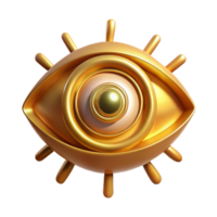 serene classic A single eye radiating concentric circles of golden magic, illuminated by a divine light, in a symbolic art style exclusive png