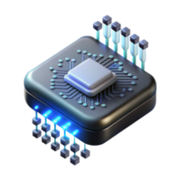 elegant rustic A single, levitating microchip emitting binary code as light trails, dark background with dramatic chiaroscuro lighting, digital art style 4K png