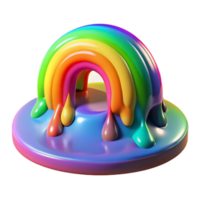 extraordinary modern A melting rainbow dripping onto a fractal landscape, in a vibrant pop art style, exclusive png