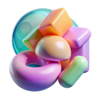 beautiful modern A dynamic composition of overlapping, translucent shapes, in a vibrant, pastel palette, with soft, diffused lighting detailed png