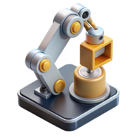 stunning minimalist A robotic arm assembling a microchip, precise movements, industrial lighting, realistic style exclusive png