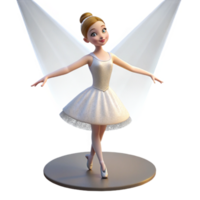wonderful creative Portrait of a graceful ballerina with a delicate tutu, poised posture, and serene expression, lit by a single spotlight authentic png