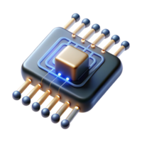 magnificent creative A single, levitating microchip emitting binary code as light trails, dark background with dramatic chiaroscuro lighting, digital art style professional png
