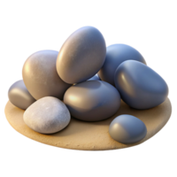 beautiful rustic A group of pebbles on a beach, smooth textures, soft light, realistic style high resolution png