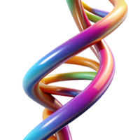 magnificent abstract A DNA strand spiraling upwards, glowing with vibrant colors, scientific visualization style high resolution png