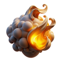 dramatic abstract A dynamic composition of swirling smoke and fire, illuminated by a dramatic, flickering light, in a Baroque style high resolution png