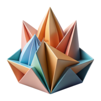 wonderful classic Origami-inspired architecture, folded paper forms, intricate patterns, colorful design, abstract art, soft light original png