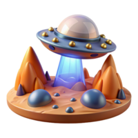 wonderful vintage A spaceship landing on a strange alien planet, otherworldly lighting, exploratory, science fiction style high quality png