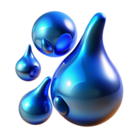 serene minimalist Liquid mercury droplets morphing into abstract forms, illuminated by a cool, blue light, in a futuristic, minimalist style original png