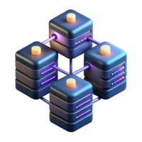 stunning minimalist A network of interconnected servers glowing with data flow, dark, moody lighting, technical illustration style 4K png