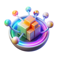 beautiful classic A stylized representation of a digital world, composed of pixels and glowing data streams, lit by a vibrant, rainbow-colored light. Abstract style detailed png