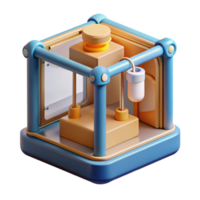 elegant traditional A 3D printer creating a complex object, layer by layer, industrial lighting, realistic style detailed png