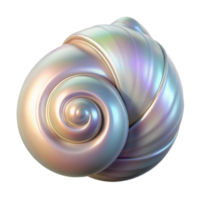 magnificent minimalist A spiral seashell, pearly white with iridescent reflections, studio lighting, photorealistic style premium png