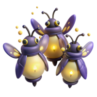vibrant contemporary A group of fireflies glowing in the night, magical and enchanting, fantasy style authentic png