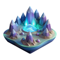stunning modern A fractal landscape with mountains made of light and valleys of flowing energy, in a visionary art style, professional png