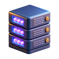 serene contemporary A server rack humming with activity, glowing LEDs and wires visible, illuminated by the blinking lights of the servers. Photorealistic style authentic png