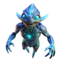 beautiful modern A bioluminescent alien creature with iridescent scales, floating through a dark, ethereal void, glowing with an internal light, intricate details, Greg Rutkowski style premium png