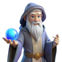 wonderful abstract A wise old wizard with a long white beard and twinkling blue eyes, holding a glowing orb. Renaissance painting style detailed png