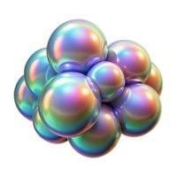 impressive creative A cluster of iridescent bubbles floating in zero gravity, illuminated by a rainbow spectrum of light, soap bubble art style genuine png