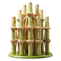 extraordinary artistic Bamboo skyscraper, organic structure, interwoven bamboo stalks, soft natural light, sustainable architecture, 8k render, original png