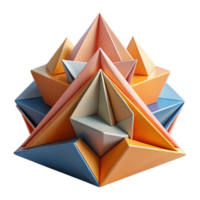 vibrante criativo inspirado em origami arquitetura, guardada papel formulários, intrincado padrões, colorida projeto, abstrato arte, suave luz exclusivo png