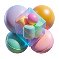stunning modern A dynamic composition of overlapping, translucent shapes, in a vibrant, pastel palette, with soft, diffused lighting detailed png