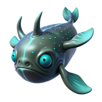 vivace rustico un' solitario mare profondo creatura, con bioluminescente modelli, galleggiante nel il abisso, misterioso, fantascienza stile autentico png