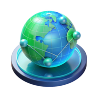 impressive artistic A holographic projection of a world map with data streams, futuristic interface design, blue and green color scheme high quality png