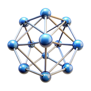 magnífico artístico un red de interconectado nodos pulsante con luz, complejo patrones, oscuro fondo, resumen estilo auténtico png