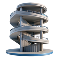 wonderful artistic Spiral ramp parking garage, continuous upward spiral, concrete structure, daytime lighting, architectural photography original png