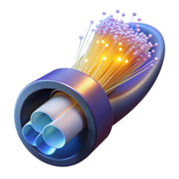 extraordinary abstract A single, glowing data packet traveling through a fiber optic cable, light trails visible, illuminated by the internal light of the cable. Abstract style professional png
