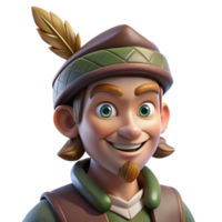 extraordinary modern Portrait of a charming rogue with a sly grin, a mischievous twinkle in his eye, and a feathered cap, lit by dim tavern lighting genuine png
