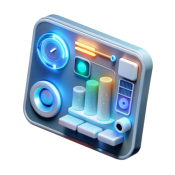 meraviglioso contemporaneo un' avvicinamento di un' futuristico toccare schermo interfaccia visualizzazione complesso dati visualizzazioni, illuminato di il luminosa, bianca leggero di il schermo. minimalista stile esclusivo png