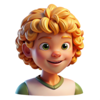 vibrant artistic Portrait of a child with curly blonde hair and a mischievous grin, bathed in warm sunlight, in the style of an Impressionist painting exclusive png