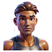 elegant abstract Portrait of a determined athlete with sweat dripping down their face, lit by stadium lights, in a dynamic style high quality png