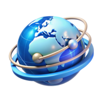 extraordinary classic A holographic projection of Earth rotating, data streams flowing around it, blue and white color scheme, futuristic style high quality png