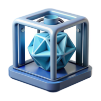 extraordinary rustic A 3D printer creating a complex geometric shape, mid-print, studio lighting, futuristic style professional png