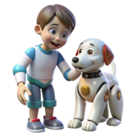 serene modern A robotic dog interacting with a child, heartwarming scene, soft, natural lighting authentic png