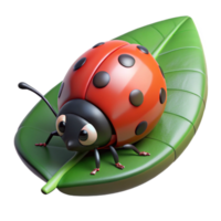 vibrant abstract A tiny ladybug crawling on a leaf, macro photography style, intricate details exclusive png