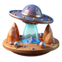 stunning abstract A spaceship landing on a strange alien planet, otherworldly lighting, exploratory, science fiction style professional png