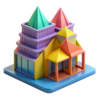 beautiful rustic Origami-inspired building, folded paper forms, vibrant colors, abstract architecture, digital art, original png