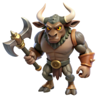 elegant abstract A fierce minotaur with the head of a bull and the body of a man, wielding a battleaxe, dark, dramatic lighting. Dark fantasy style professional png