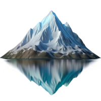 vibrant rustic Snow-capped mountain peak reflected in a pristine alpine lake, serene, majestic, realistic style, professional png