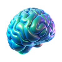serene creative A holographic projection of a human brain, rotating slowly, complex neural networks pulsing with light, cool blue and green hues, digital art style original png