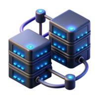 wonderful vintage A network of interconnected servers, glowing LEDs and fiber optic cables, dark and moody lighting, technical illustration style high resolution png