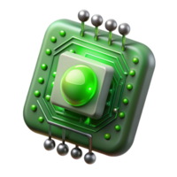 beautiful rustic A single, levitating circuit board emitting pulses of binary code, illuminated by a cool, green light. Cyberpunk style exclusive png