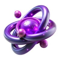 serene classic A quantum entanglement experiment showing two interconnected particles reacting simultaneously, bathed in a vibrant purple light. Scientific illustration, abstract style genuine png