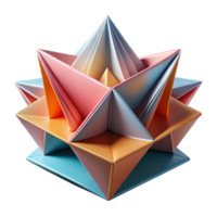 stunning classic Origami-inspired architecture, folded paper forms, intricate patterns, colorful design, abstract art, soft light genuine png