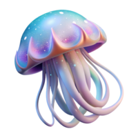 beautiful rustic A colossal, bioluminescent jellyfish drifts through a nebula of swirling pastel colors, its tentacles trailing stardust. Art Nouveau style, soft ethereal lighting genuine png