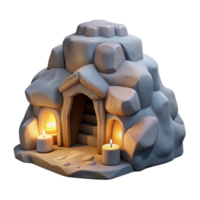 impressive modern Subterranean dwelling, carved from rock, soft artificial lighting, mysterious style exclusive png